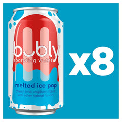Bubly Sparkling Water, Melted Ice Pop, Zero Sugar & Zero Calories, 12 fl oz Cans (8 Pack), Seltzer Water