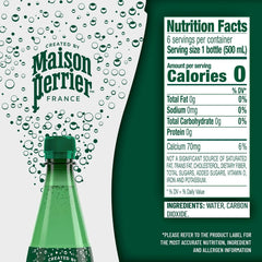 Maison Perrier Ultimate Sparkling Water, 16.9 Fl Oz Plastic Water Bottles, 6 Count