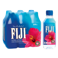 FIJI Natural Artesian Water 330 mL / 11.15 Fl Ounce Bottle (Pack of 6) - 100% Recycled Plastic