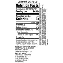 Lipton Zero Sugar Iced Tea, Peach, 16.9 fl oz Bottles, (12 Pack)