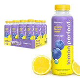 Lemon Perfect Blueberry, Hydrating Flavored Lemon Water, Zero Sugar, Healthy Hydration Drinks, Organic, 15.2oz Bottles (12-Pack)