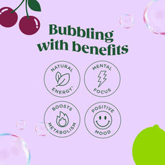 Bloom Nutrition Sparkling Energy Drink for Focus, Natural Caffeine, Zero Sugar, 180mg Caffeine, Antioxidant-Rich with Green Coffee Bean, Green Tea Extract, & Prebiotics, Cherry Lime 12oz (Pack of 24)