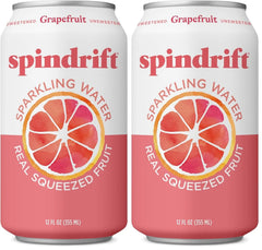 Spindrift Sparkling Water, Grapefruit, 12 Fl Oz (Pack of 2)