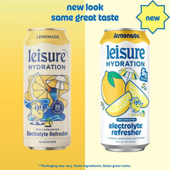 Leisure Hydration Non-Carbonated Electrolyte Refresher, Variety Pack - Low Sugar Nutrient Enhanced Water Beverage - Get The Best Hydration Packed w/ Magnesium & Ashwagandha For Mood & Stress Support, Non-GMO, 16 oz (12-Cans)