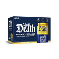 Liquid Death, Dead Billionaire Tea 6 Pack, 12 Fl Oz