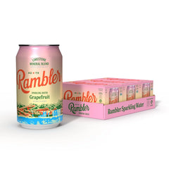 AUTX RAMBLER Sparkling Water, Texas Limestone Mineral Blend, Grapefruit Flavor, 12-Ounce Cans, Three 8-Packs (24 Cans)