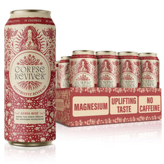 Corpse Reviver: Organic Electrolyte Hydration Drink | 175mg Magnesium, 325mg Potassium, 75mg L-Theanine, 20mg Zinc, 20mg Sodium, Functional Beverage (Non-Alcoholic Sparkling Water), Guava Rose 12-Pack