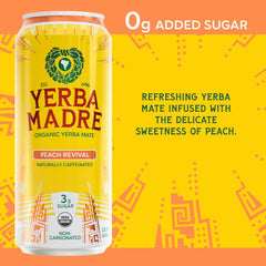 Yerba Madre Organic Yerba Mate, Energy Drink Alternative, Lower-Sugar Variety Pack, 150mg Plant Based Caffeine, Smooth Energy & Focus, No Jitters or Crash, 15.5oz Cans (Pack of 12)