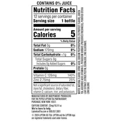 Lipton Immune Support Zero Sugar Iced Tea, Green Tea Pineapple Mango, 16.9 fl oz Bottles, (12 Pack), Vitamin C, Zinc