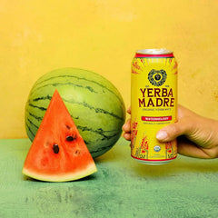 Yerba Madre Organic Yerba Mate, Energy Drink Alternative, Watermelody, 150mg Plant Based Caffeine, Smooth Energy & Focus, No Jitters or Crash, 15.5 Oz Cans (Pack of 12)