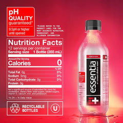 Essentia Water, Water Ionized Alkaline, 12 Fl Oz, 12 Pack