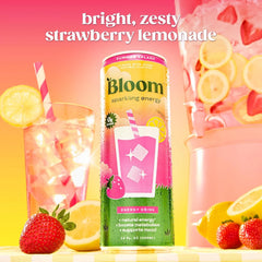 Bloom Nutrition Sparkling Energy Drink - Natural Caffeine, Zero Sugar, 180mg Caffeine - Antioxidant-Rich with Green Coffee Bean, Green Tea Extract, Prebiotics - Summer Splash - 12oz 12 Pack