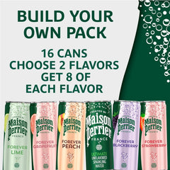 Maison Perrier Build Your Own Variety Pack, Sparkling Water, 11.15 Fl Oz Cans, 16-Pack