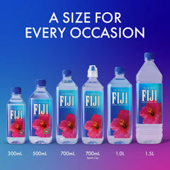 FIJI Natural Artesian Water 330 mL / 11.15 Fl Ounce Bottle (Pack of 6) - 100% Recycled Plastic