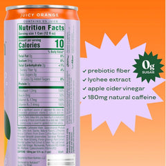 Bloom Nutrition Sparkling Energy Drink, Orange, 180mg Caffeine | Zero Sugar | Natural Caffeine | Antioxidant-Rich | 24 Pack