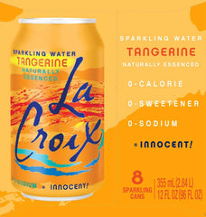 La Croix Sparkling Water, Tangerine, 12 Fl Oz (pack of 8)