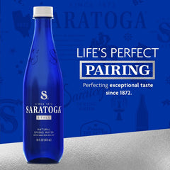 Saratoga Spring Water Bottles, 18 Pack – Still Bottled Water – Recycled PET Plastic Bottles – 16 Fl Oz