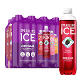 Sparkling Ice Purple Variety Pack, Flavored Water, Zero Sugar, with Vitamins and Antioxidants, 17 fl oz, 12 count (Black Raspberry, Cherry Limeade, Orange Mango, Kiwi Strawberry)