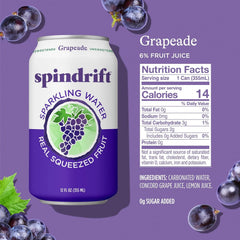 Spindrift Grapeade Can 12 Ounce (Pack of 24)