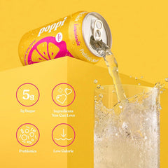 Poppi Prebiotic Soda, Sparkling Water & Fruit Juice, Bombshells, 12 Oz, 12 Pack