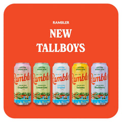 AUTX RAMBLER Sparkling Water, Texas Limestone Mineral Blend, Blackberry Flavor, 16-Ounce Tallboy Cans, 12-Pack