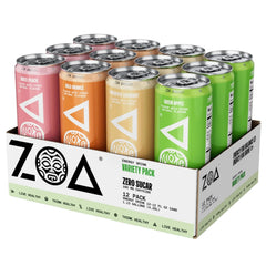 ZOA Zero Sugar Energy Drinks, Remix Variety Pack - Sugar Free with Electrolytes, Healthy Vitamin C, Amino Acids, Essential B-Vitamins, and Caffeine from Green Tea - 12 Fl Oz (Pack of 12)