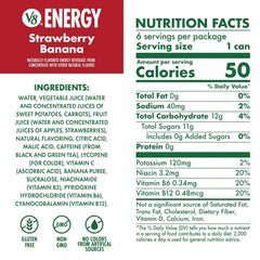 V8 Energy Strawberry Banana Juice Energy Drink, 8 fl oz Can (24 Pack)