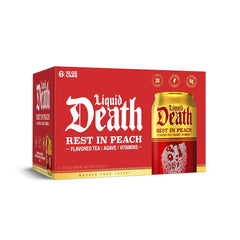 Liquid Death, Rest In Peach Tea 6 Pack, 12 Fl Oz