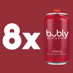 bubly Sparkling Water, Cherry, Zero Sugar & Zero Calories, Seltzer Water, 12 Fl Oz Cans, Packaging May Vary (Pack of 8)