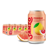 Sanzo Flavored Sparkling Water - Pomelo Grapefruit Seltzer - Low Calorie Low Sugar - Craft Asian Drinks - Vegan Gluten Free Carbonated Flavored Water - Fizzy Bubbly Healthy Drinks - 12oz, 12 Pack