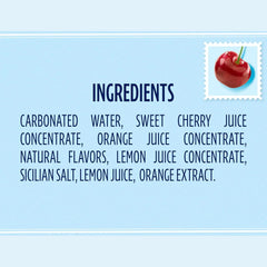 Sanpellegrino CIAO Cherry Sparkling Water, Low-Calorie Italian Sparkling Water with Real Fruit Juices, 0g Added Sugar, 24-Pack
