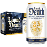 Liquid Death Still Mountain Water, Real Mountain Source, Ice-Cold Cans, Infinitely Recyclable, 12 Fl Oz (Pack of 12)