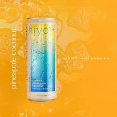Hiyo Organic Social Tonic - Pineapple Coconut, 4 pack - N.A. Functional Seltzer, Sparkling Water Crafted with Organic Adaptogens, Nootropics & Botanicals