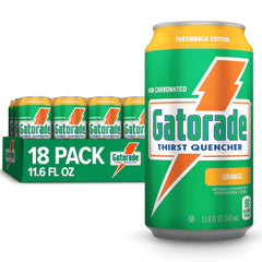 Gatorade Thirst Quencher, Orange, 11.6 Fl Oz Cans (Pack of 18)
