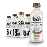 Bai Antioxidant Infused Water Beverage, Molokai Coconut, with Vitamin C and No Artificial Sweeteners, 18 Fluid Ounce Bottle, 6 Pack