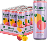 Bloom Nutrition Sparkling Energy Drink - Natural Caffeine, Zero Sugar, 180mg Caffeine - Antioxidant-Rich w/Green Coffee Bean, Green Tea Extract, Prebiotics - 12oz 12 pk