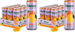 Bloom Nutrition Sparkling Energy Drink, Orange, 180mg Caffeine | Zero Sugar | Natural Caffeine | Antioxidant-Rich | 24 Pack