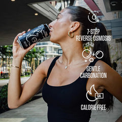 NO DAYS OFF Premium Sparkling Water - 12 Pack,16 fl oz, Unflavored - Ultra-Purified Reverse Osmosis with Gentle Carbonation, BPA-free 100% Recyclable Cans