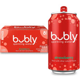 bubly Sparkling Water, Strawberry, Zero Sugar & Zero Calories, Seltzer Water, 12 Fl Oz Cans, Packaging May Vary (Pack of 8)