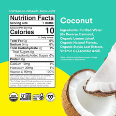 Lemon Perfect Coconut, Hydrating Flavored Lemon Water, Zero Sugar, Delicious and Refreshing, Organic, 15.2 fl oz Bottles (12-Pack)