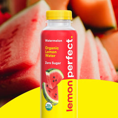 Lemon Perfect Watermelon, Hydrating Flavored Lemon Water, Zero Sugar, Delicious and Refreshing, Organic, 15.2 fl oz Bottles (12-Pack)