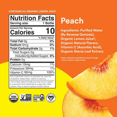 Lemon Perfect Peach, Hydrating Flavored Lemon Water, Zero Sugar, Delicious and Refreshing, Organic, 15.2 fl oz Bottles (12-Pack)