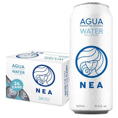 NEA Canned Water — Austrian Alps Natural Spring Water in BPA-Free Aluminum Cans — Plastic-Free, No Metallic Taste, Supports Coral Reef Restoration — 16.9 fl oz (24-Pack)