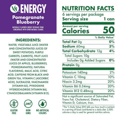 V8 +Energy Pomegranate Blueberry Juice Energy Drink, 8 fl oz Can (6 Pack)