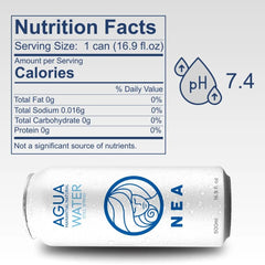 NEA Canned Water — Austrian Alps Natural Spring Water in BPA-Free Aluminum Cans — Plastic-Free, No Metallic Taste, Supports Coral Reef Restoration — 16.9 fl oz (24-Pack)