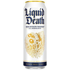 Liquid Death Still Mountain Water, Real Mountain Source, Ice-Cold Cans, Infinitely Recyclable, King Size 19.2 Fl Oz (Pack of 12)