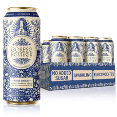 Corpse Reviver: Electrolyte Hydration Drink | Organic, Non-Alcoholic, 175mg Magnesium, 325mg Potassium, 75mg L-Theanine, 20mg Zinc, 20mg Sodium (Canned Flavored Sparkling Water), Berry Hibiscus 12-Pack