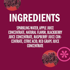 IZZE Sparkling Water Juice Beverage Blend, Blackberry, No Sugar Added, 8.4 FL OZ, 24 Cans
