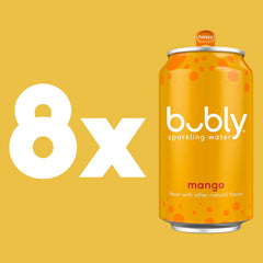 bubly Sparkling Water, Mango, Zero Sugar & Zero Calories, 12 Fl Oz Cans (Pack of 8)