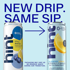 Hint Fruit-Infused Canned Water, Blueberry Lemon - Purified Flavored Water with Zero Calories, Natural Flavors, and Sugar Free - 12 Fl Oz Cans (Pack of 12)
